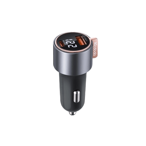 75W USB Dual Car Charger with Voltage Display