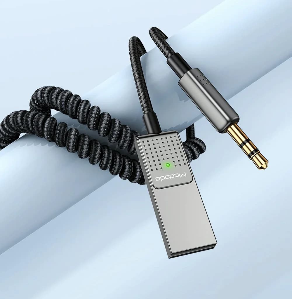 Bluetooth 5.0 Aux Adapter Wireless Car Receiver USB to 3.5mm